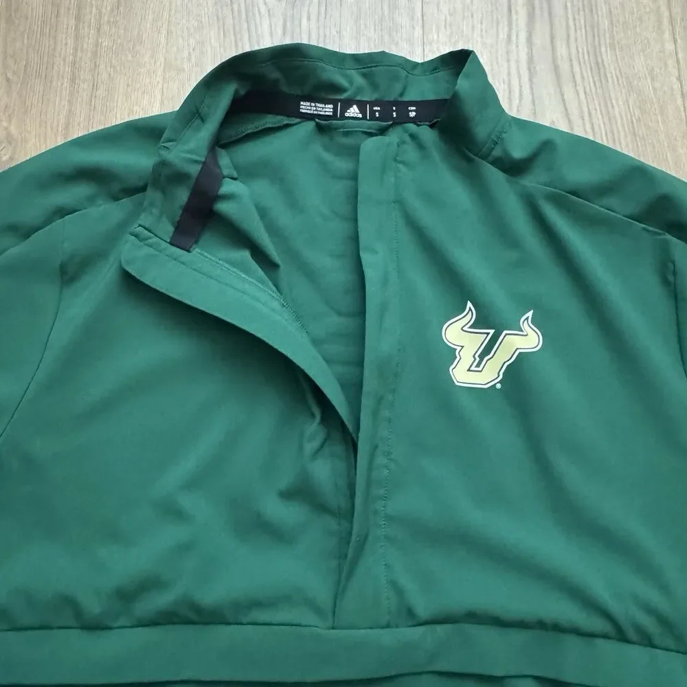 USF South Florida Bulls Adidas S Coach Team Issued Sideline Pullover Zip Shirt